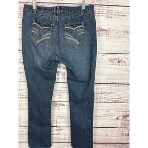 Womens Vanilla Star Medium Wash Bootcut Denim Blue Jeans Stretch Mid Rise Sz 12